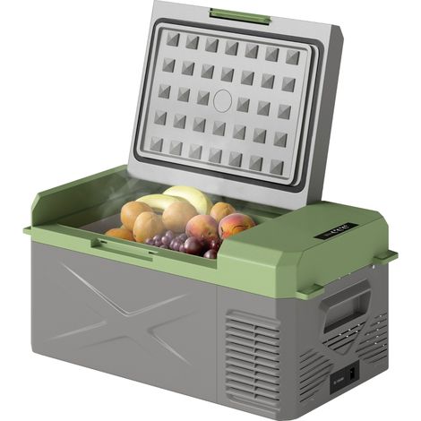 Borsa termica a compressore da 16,3 litri, borsa frigo elettrica con modalità ECO, funzione di mantenimento della temperatura, congelatore, thermos, mini frigorifero, 12/220 Volt, per auto, camion, ca