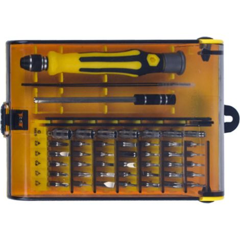 Kit de 45 tournevis de précision avec embouts, manche, pince à épiler et rallonge pour réparation électronique (1/5)