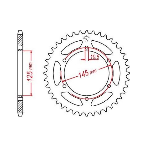 Couronne Acier TT Yamaha - 520 - 48 Dents - Made in Germany (1/2)
