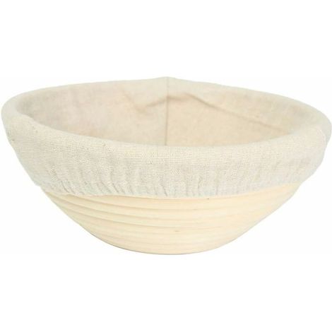 Brotgärkörbchen aus Rattan mit herausnehmbarem Stofffutter – Gärkorb für selbstgebackenes Brot – Maße: 21 x 7 cm (1/5)
