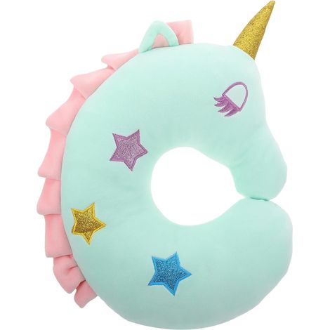 Oreiller Cervical en Coton PP de Licorne U, Coussin de Soutien du Cou Adorable et Pratique pour Voyage et Bureau, Facile à Utiliser (1/5)