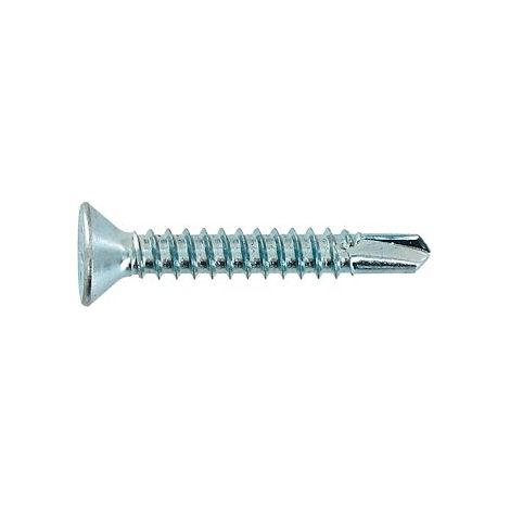 Vis tôle autoperceuse tête fraisée cruci acier zingué Ø 3,6 x L 16 mm - Paquet de 100 - Maxiburo (1/3)