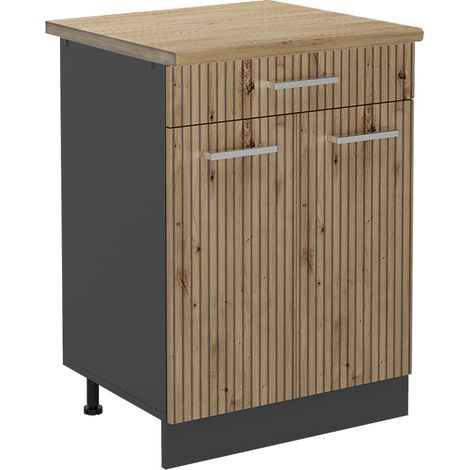 Meuble cuisine R-Line, Chêne Artisan, 80 cm , PT Chêne, Vicco