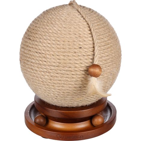 Balle a Griffer pour Chat 21 x 25 cm Isabella Jute, Circuit a Balles et Plume (1/3)