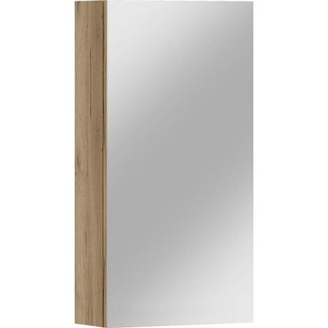 Mobiletto da bagno sospeso Antico 40 con specchio, rovere dorato (1/4)