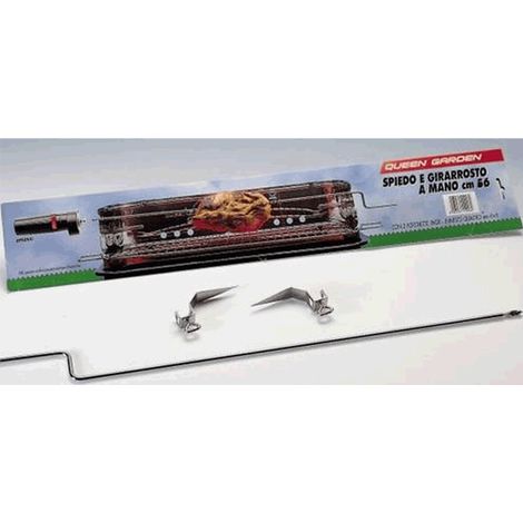 Spiedo girarrosto a mano inox cm 56