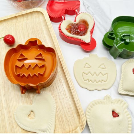 - Moule Chausson Citrouille - Moule Halloween pour Chausson aux Pommes Chocolat - Gâteau, Pâtisserie, Anniversaire (Lot de 2) (1/5)