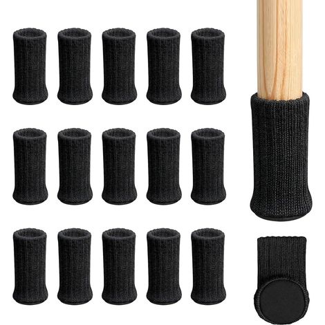 Protezioni per gambe di sedia con feltrini - protezioni per gambe di sedia antiscivolo a doppio strato in maglia - protezioni per mobili - casa - scuola - 16 pezzi (1/2)