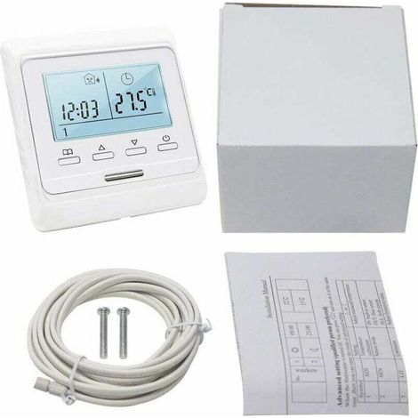 Thermostat d'ambiance Programmable avec Sonde 16A pour Chauffage au Sol Electrique, Numérique Thermostat Plancher Chauffage électrique (1/4)