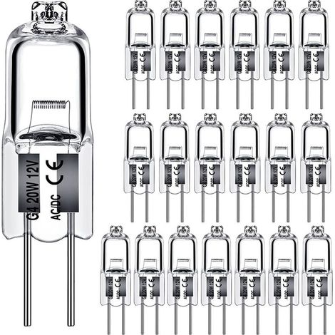 Galozzoit – Ampoules halogènes G4 20W 12V – 280 lumens – Dimmables – Angle de faisceau 360° – Pack de 10 pour éclairage sous meuble - 10Pack (1/5)