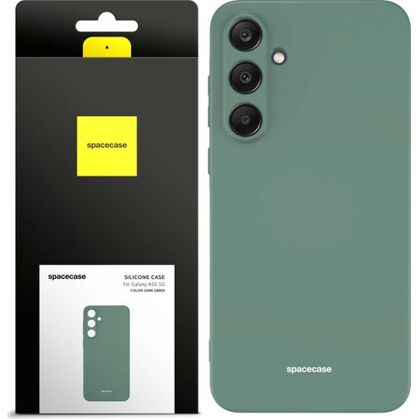Custodia in silicone Spacecase per Galaxy A55 5G, verde scuro (1/5)
