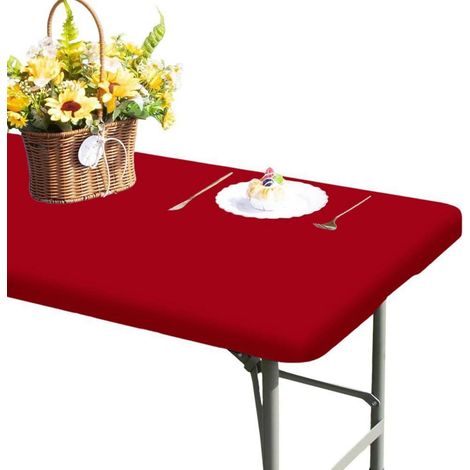 2er Set Tischdecke für Klapptische, wasserdicht, elastisch, abwischbar, 182x75cm