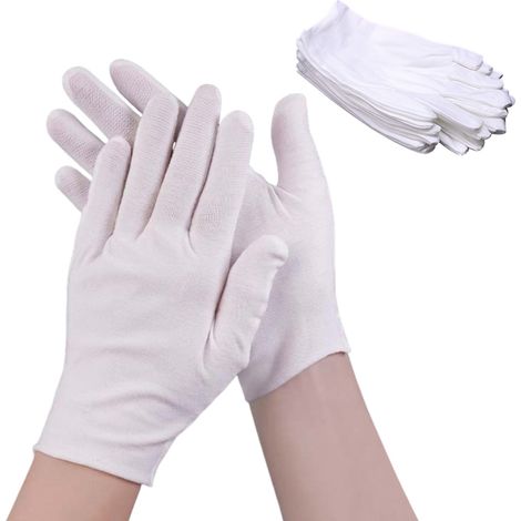 Lot de gants de travail en coton, tailles S à XXL, protection épaisse, usage usine et trafic, design sans poussière (1/5)