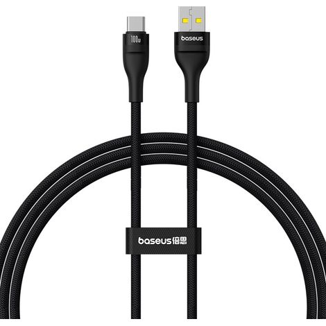 Câble Flash 2 USB-A - USB-C 100 W 1 m résistant - Noir (1/5)
