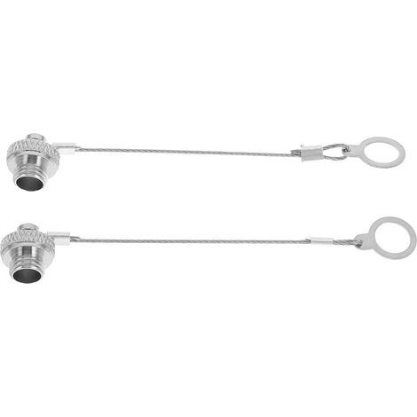 2 Pièces Capuchon de Protection Étanche Ip67 pour eur Femelle M8 en Métal Argenté, Résistant la Corrosion la Poussière, pour Machines et Panneaux de Contrôle (1/5)