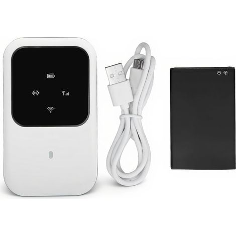 Routeur WiFi 4G Portable, H80 WiFi 4G Portable, Point D'accès Mobile de Téléchargement 150 Mbps avec Batterie Rechargeable 2400 MAh, Carte Enfichable, Point D'accès WiFi Mobile Déverrouillé avec écran (1/5)