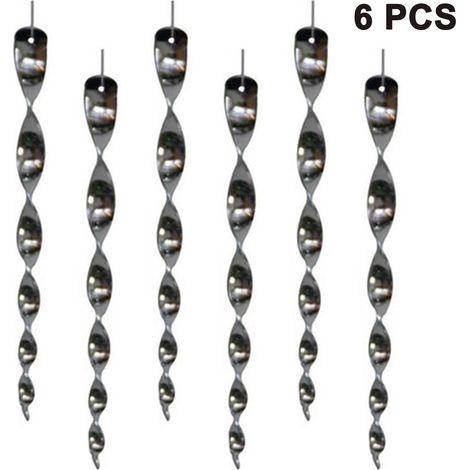Ensemble de 6 spirales réfléchissantes anti-oiseaux pour éloigner les oiseaux et décorer balcon et jardin.