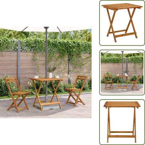 Table pliable de jardin 70x70x75 cm Bois d'acacia massif - Table De Jardin - Table Pliante - Acacia Massif - Mobilier De Jardin - Table Extérieure (1/5)