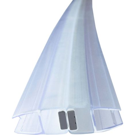 Duschdichtung Magnetdichtung für Duschtüren 180 Grad Transparent, 200cm Schiebetür oder Pendeltür im 180 Grad Schließwinkel, PVC Duschlippe - für 6mm Glasstärke