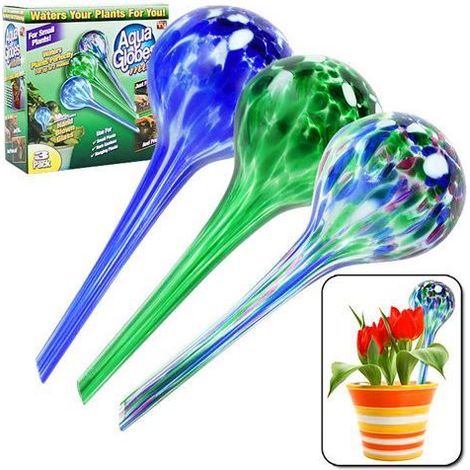 Aqua globes x 2 - Arrosage automatique pour vos plantes pendant les vacances - Bleu