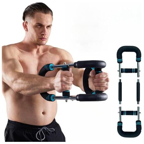 Appareil de musculation des avant-bras pour hommes, appareil d'exercice de torsion des bras, barre réglable, travaille les avant-bras, les triceps et les muscles pectoraux, équipement de fitness porta (1/4)