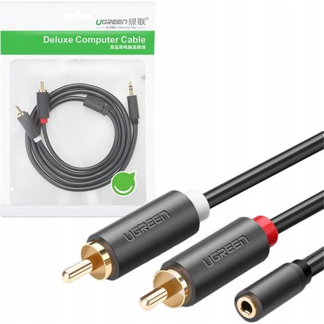 Cavo audio Ugreen AV102 10561 mini jack da 3,5 mm (femmina) - 2 RCA (maschio) 0,25 m - grigio