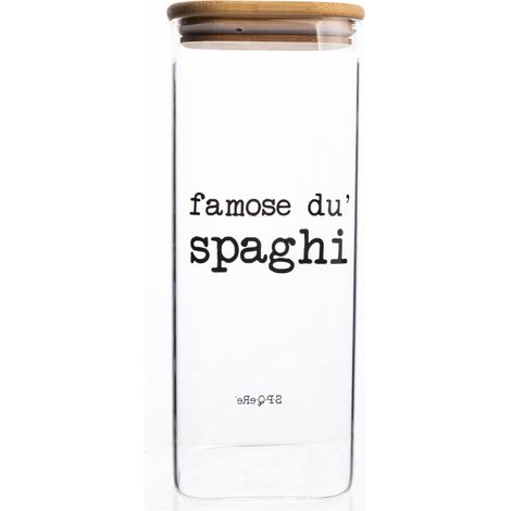 Bocal spaghetti 1,92 L en verre, couvercle en bambou (1/3)