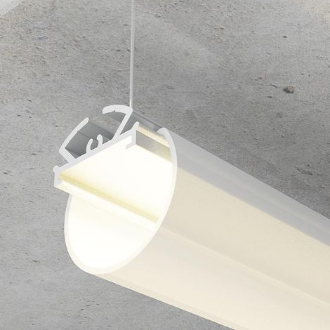 IluminaShop - Perfil de Aluminio Redondo Dylan 2 metros – Opcional Colgante (1/3)