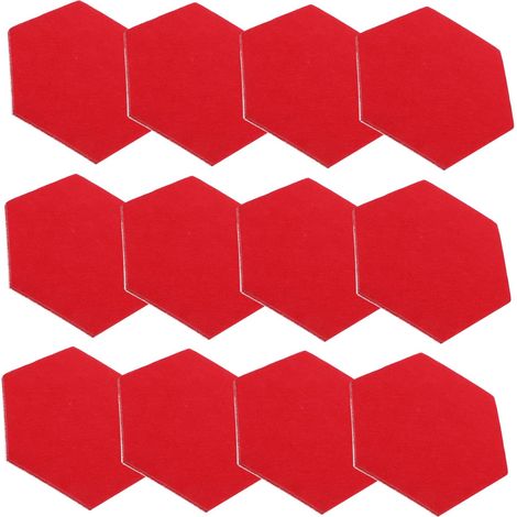 12 Pièces Hexagon Felt Wall Panels Autocollants Décoratifs Acoustiques Auto (1/5)