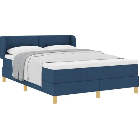 Maison Exclusive - Letto a molle con materasso Blu 140 x 190 cm Tessuto