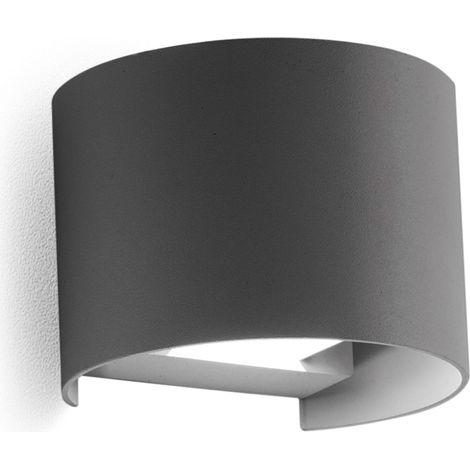 Applique antracite gea led henk r ges876c led 3000k ip65 fascio regolabile lampada parete biemissione moderna esterno