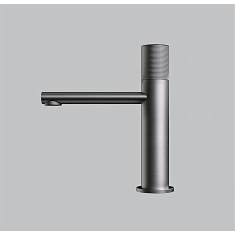 Robinet De Lavabo De Salle De Bains En Laiton Noir, Conception À Poignée Unique En Diamant, Hôtel Haut De Gamme, Lavabo À Double Contrôle Froid Et Chaud, Robinet Haut Et Bas (1/5)