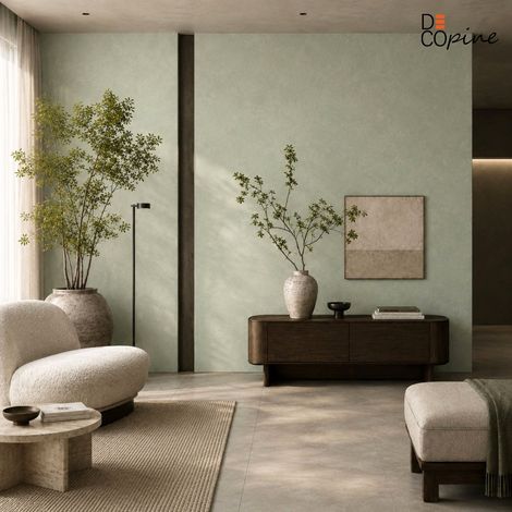 Papier Peint Intissé – Motif Médaillon Vert – 0,53 x 10m - Decopine (1/5)