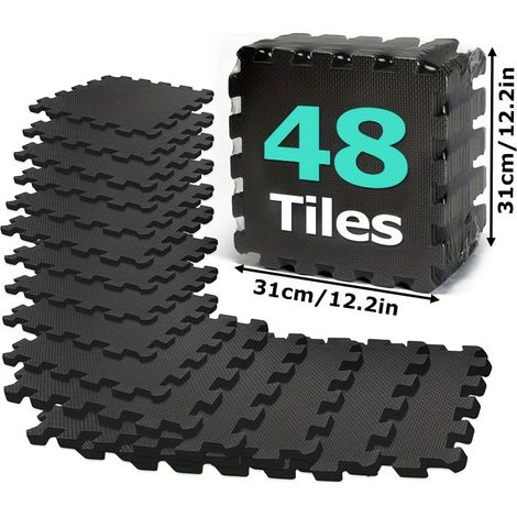 Tapis Puzzle Gym Mousse EVA 30x30cm – Lot de 48 Dalles. Sol Revêtement Salle de Sport. Modèle (1/5)