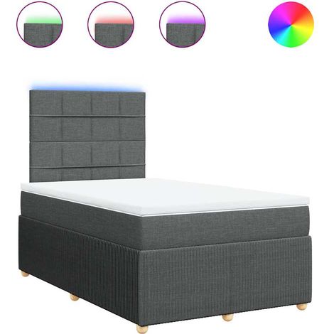 Maison Exclusive - Cama box spring con colchón tela gris oscuro 1 (1/5)