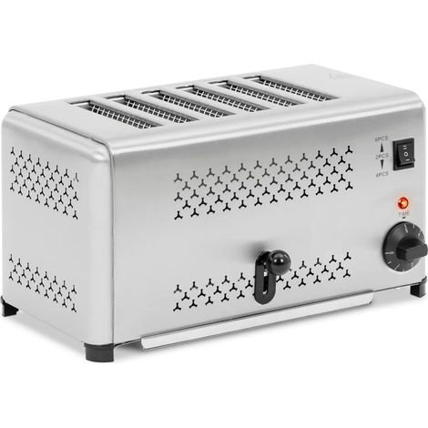 Tostapane professionale 2500 Watt 6 fette 430 acciaio inox argento metallizzato 140009121