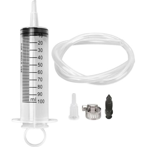 1 Kit Purge Frein, Seringue 100 Ml, Tuyau 50 Cm, Outil Hydraulique Universel, Moto Scooter Quad (1/4)
