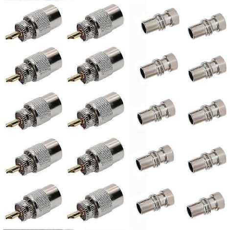 Lot de 10 connecteurs à souder PL259 avec réducteur pour câble coaxial RG8, RG-213, édition 0724 (1/5)