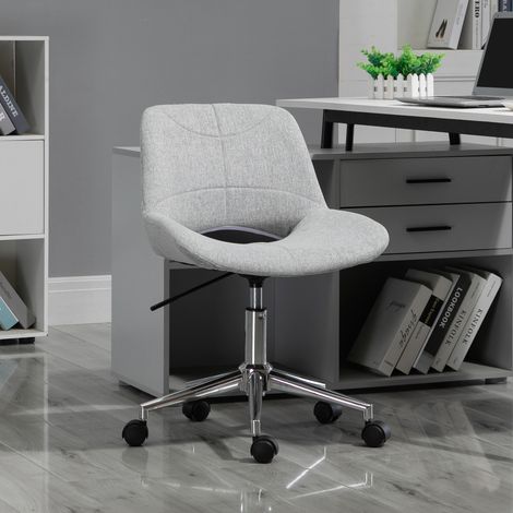 Chaise de bureau réglable en hauteur. pivotante à 360°. supportant jusqu'à 110 kg. structure en métal. gris clair. 49 x 56.5 x 73-82.5 cm
