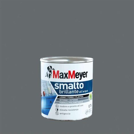 Smalto brillante a acqua colore grigio fumo 0,75lt