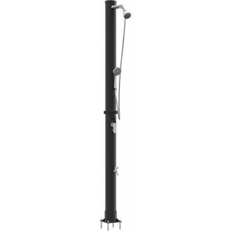 Douche solaire extérieure, noire, 217 cm, PVC et aluminium. (1/5)