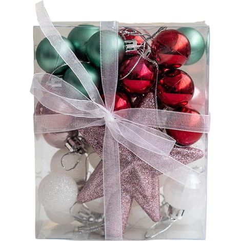 Décoration De Boules pour Sapin De Noël Ornement Accrochable d'hiver Ornements De Noël En Petites Boules Pour La Chambre Le Balcon La Fenêtre La Porte Le Salon Le Jardin Le Café Le (1/5)
