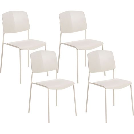 Lot 4 Chaises de Salle à Manger Design Moderne en Synthétique Beige Astoria (1/5)