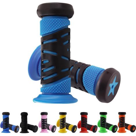 Fahrradgriffe Kinder mit Prallschutz, 22mm, 95mm, TPR Gummi, Hellblau (1/5)
