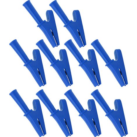 10 Stück elektrische Prüfklemmen, 20 A Nennstrom, 10 mm Öffnung, für elektronische Geräte und Schweißmaschinen, blau (1/5)