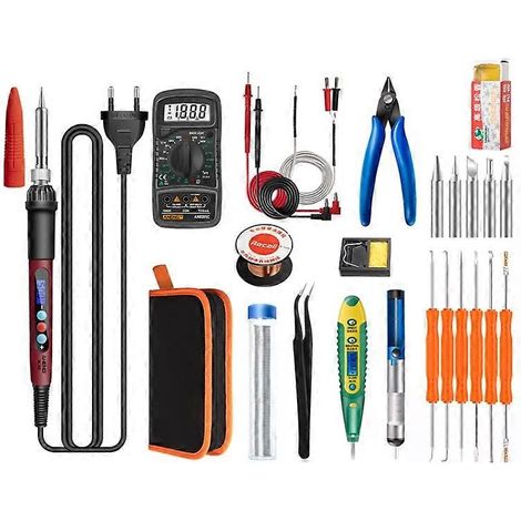 Kit de fer à souder 60 W à température constante, 25 pièces, prise européenne. (1/5)