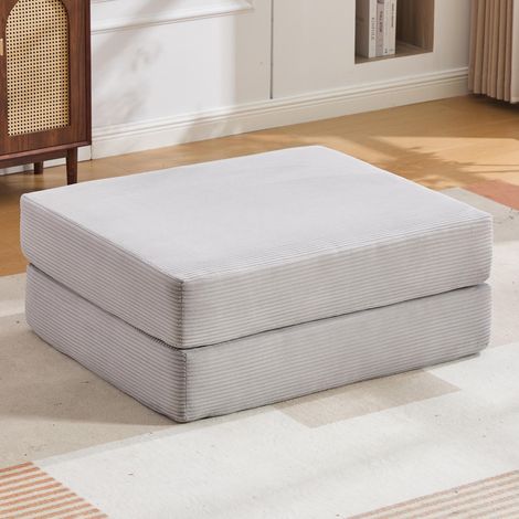 Tabouret de compression en velours côtelé, convertible en fauteuil, mousse épaisse, gain de place et polyvalent (1/5)