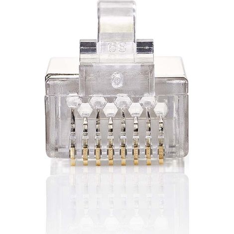 Nedis RJ45-Stecker / Stecker / Stranded STP CAT6 / Gerade / Vergoldet / 10 Stück / Polycarbonate / Transparent / Box