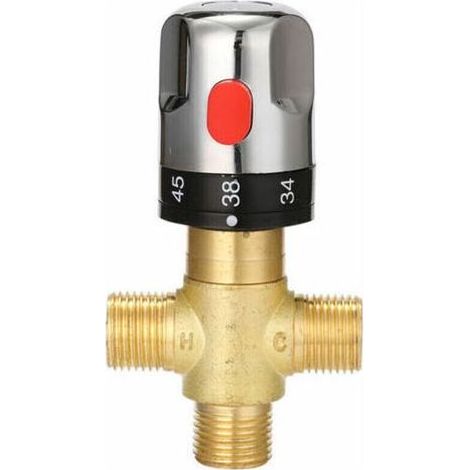 Mitigeur thermostatique de douche,Mitigeur thermostatique réglable de salle de bains mitigeur d'eau en laiton vanne de contrle de température de mélange d'eau chaude/froide - Type 3 (1/5)