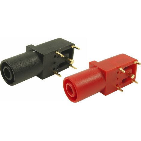 Fiche banane femelle 4 mm RS PRO Noir, Rouge Femelle 24A 1kV ( Prix pour 1 paire )